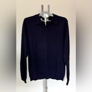 CALI Men's Long Sleeve Navy Blue Polo Shirt Size Large New with Tags